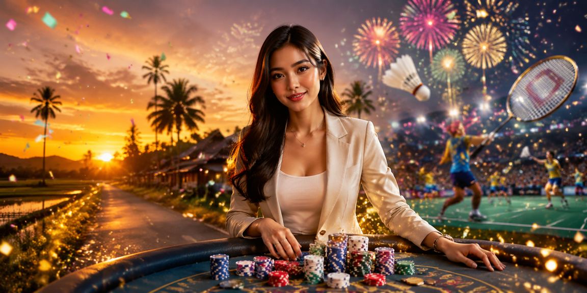 Pemain menikmati permainan meja blackjack dan roulette secara dalam talian